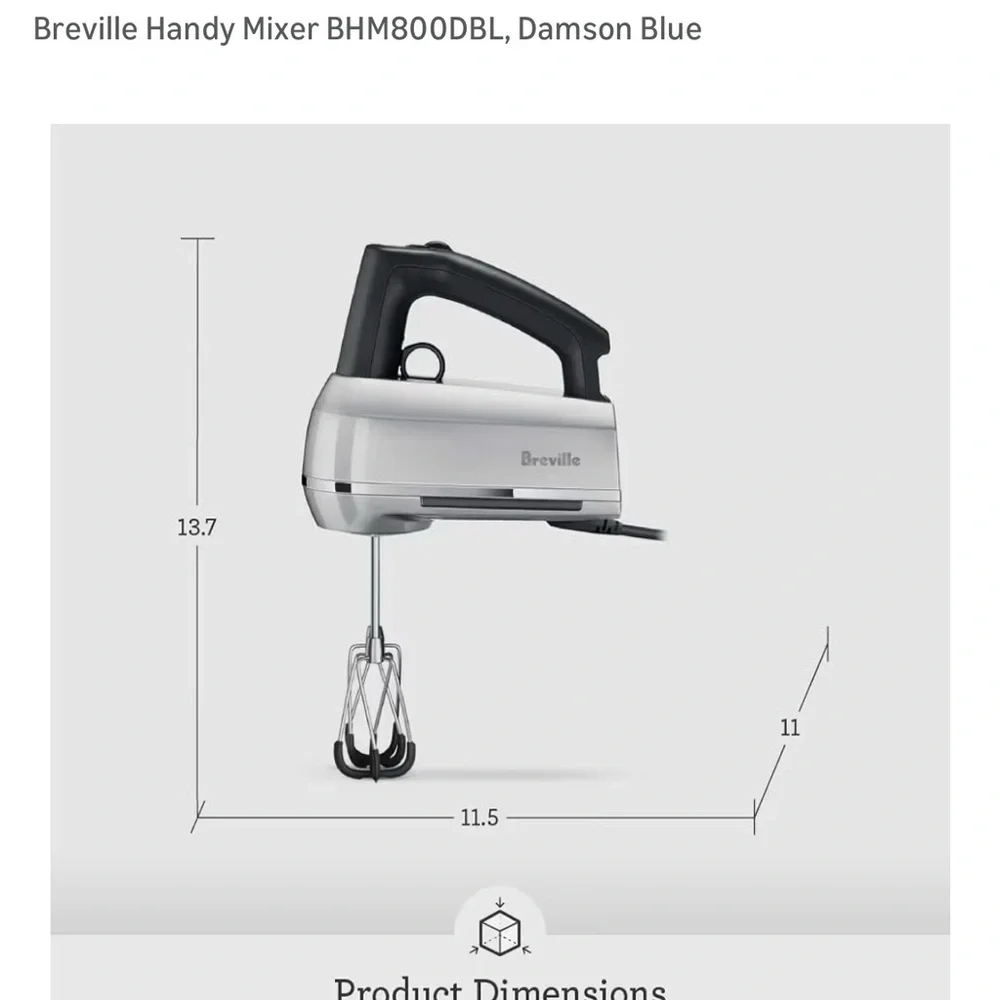 Like New Breville Hand Mixer in Damson Blue— Used Twice - Picture 5 of 10